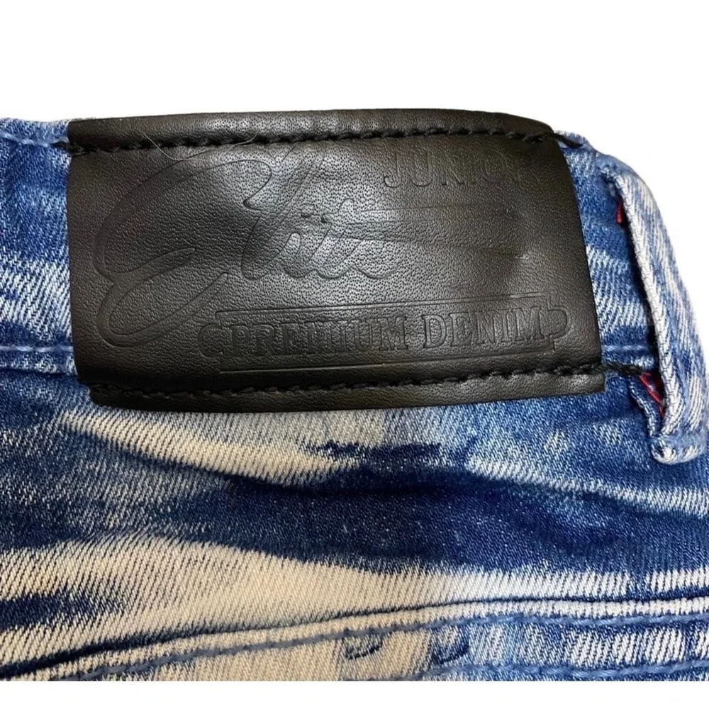 Elite Premium Denim Kids Moto Jeans 2T 3T Paint Splatter Distressed Stretch